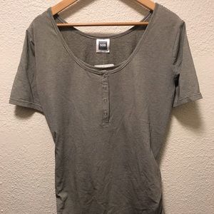 MATERNITY gray striped XL top